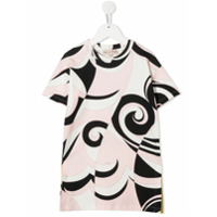 Emilio Pucci Junior Vestido mangas curtas com estampa abstrata - Rosa