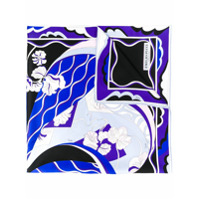 Emilio Pucci Lenço de seda com estampa Hanami - Azul
