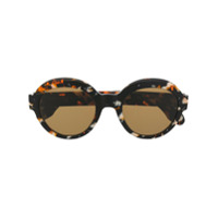 Emmanuelle Khanh Óculos de sol redondo com efeito tartaruga - Marrom