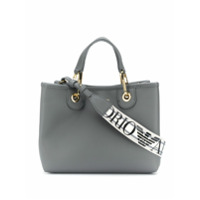 Emporio Armani Bolsa tote com logo gravado - Cinza