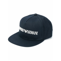 Emporio Armani Boné com logo bordado - Azul