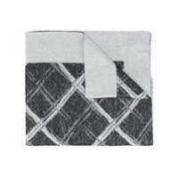 Emporio Armani Cachecol de tricô com franjas - Preto