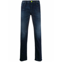 Emporio Armani Calça jeans reta com acabamento neon - Azul