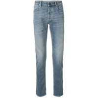 Emporio Armani Calça jeans reta com lavagem estonada - Azul