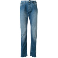 Emporio Armani Calça jeans slim com lavagem estonada - Azul