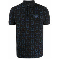 Emporio Armani Camisa polo com estampa - Azul