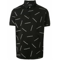 Emporio Armani Camisa polo com estampa de logo - Preto