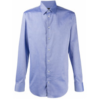 Emporio Armani Camisa slim mangas longas - Azul