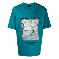 Emporio Armani Camiseta com estampa fotográfica - Azul