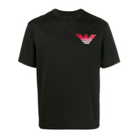 Emporio Armani Camiseta com logo bordado - Preto
