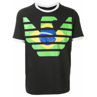Emporio Armani Camiseta com logo Brazil - Preto