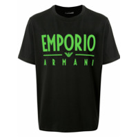 Emporio Armani Camiseta com logo neon - Preto