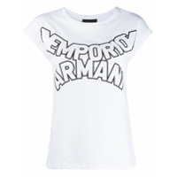 Emporio Armani Camiseta curvada com logo - Branco