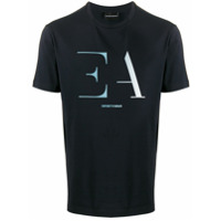 Emporio Armani Camiseta decote careca com estampa de logo - Azul