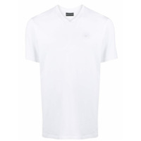 Emporio Armani Camiseta gola V com detalhe de logo - Branco