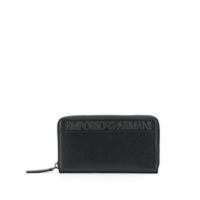 Emporio Armani Carteira com zíper e logo - Preto