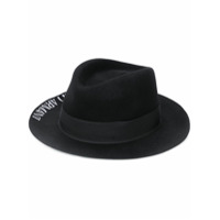 Emporio Armani Chapéu fedora com estampa de logo - Preto