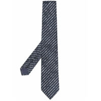 Emporio Armani diagonal stripes silk tie - Azul