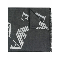 Emporio Armani Echarpe com estampa de logo - Preto