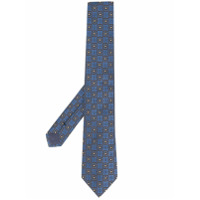 Emporio Armani geometric-embroidery silk tie - Azul