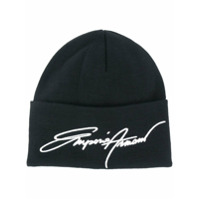 Emporio Armani Gorro com logo bordado - Preto