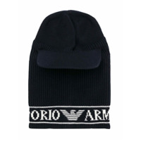 Emporio Armani Kids Balaclava com estampa de logo - Azul