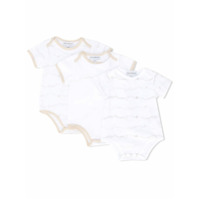 Emporio Armani Kids Body mangas curtas com estampa de logo - Branco