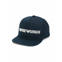 Emporio Armani Kids Boné com logo bordado - Azul