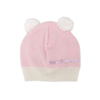 Emporio Armani Kids Boné de tricô com logo e brilho - Rosa