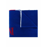 Emporio Armani Kids Cachecol de tricô com logo - Azul