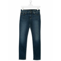 Emporio Armani Kids Calça jeans com lavagem estonada - Azul