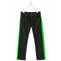 Emporio Armani Kids Calça jeans com recorte lateral - Preto