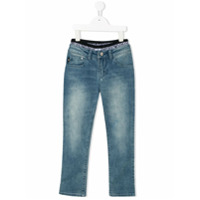 Emporio Armani Kids Calça jeans slim cintura média - Azul