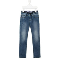 Emporio Armani Kids Calça jeans slim cintura média - Azul