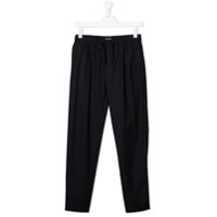 Emporio Armani Kids Calça reta com ajuste no cós - Azul