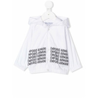 Emporio Armani Kids Camisa com capuz e estampa de logo - Branco