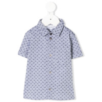 Emporio Armani Kids Camisa com logo bordado - Cinza