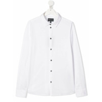 Emporio Armani Kids Camisa de algodão com colarinho pontiagudo - Branco