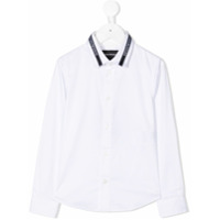 Emporio Armani Kids Camisa de algodão com logo - Branco