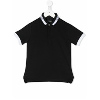 Emporio Armani Kids Camisa polo com acabamento contrastante - Azul