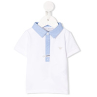 Emporio Armani Kids Camisa polo com estampa de logo - Branco