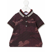 Emporio Armani Kids Camisa polo com estampa de logo monogramado - Azul