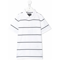 Emporio Armani Kids Camisa polo com listras - Branco
