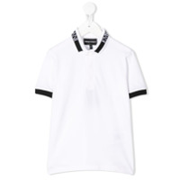 Emporio Armani Kids Camisa polo com logo no colarinho - Branco