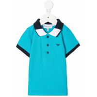 Emporio Armani Kids Camisa polo mangas curtas - Azul