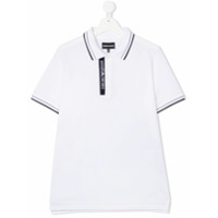 Emporio Armani Kids Camisa polo mangas curtas com detalhe de listras - Branco