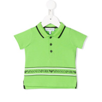 Emporio Armani Kids Camisa polo mangas curtas com logo - Verde