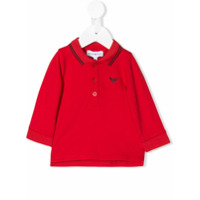 Emporio Armani Kids Camisa polo mangas longas - Vermelho