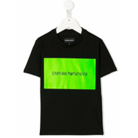 Emporio Armani Kids Camiseta color block com logo - Preto