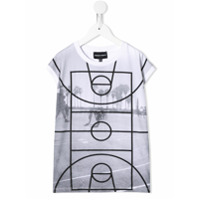 Emporio Armani Kids Camiseta com estampa Basketball Court - Cinza